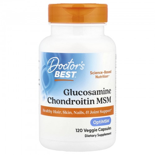 Doctor's Best, глюкозамин, хондроитин и МСМ с OptiMSM, 120 вегетарианских капсул Doctor's Best, глюкозамин, хондроитин и МСМ с OptiMSM, 120 вегетарианских капсул